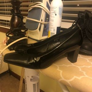 Patent leather pumps